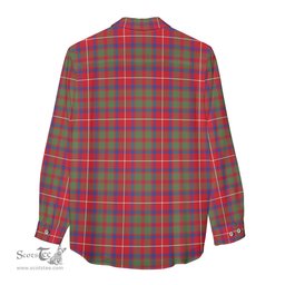 ScotsTee Shop Scottish Shaw Red Modern Clan Crest Tartan Womens Long Sleeve Shirt