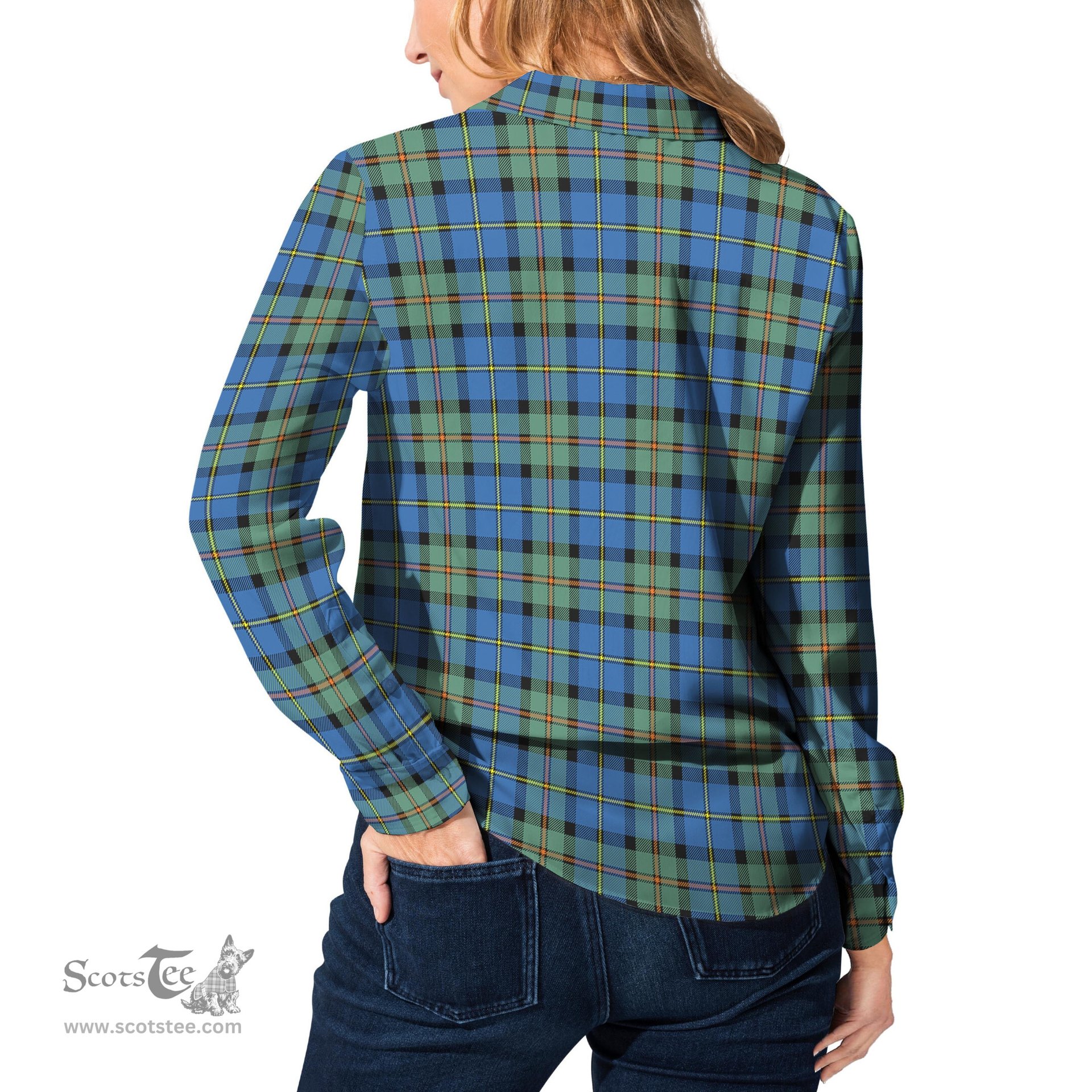 ScotsTee Shop Scottish MacLeod of Harris Ancient Clan Tartan Womens Long Sleeve Shirt