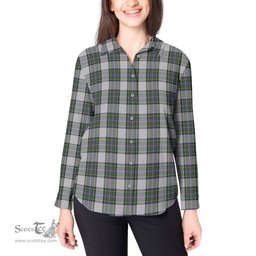 ScotsTee Shop Scottish Pritchard Clan Tartan Womens Long Sleeve Shirt