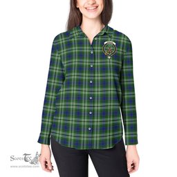 ScotsTee Shop Scottish Swinton Clan Crest Tartan Womens Long Sleeve Shirt