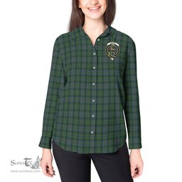 ScotsTee Shop Scottish Scott Hunting Clan Crest Tartan Womens Long Sleeve Shirt