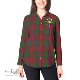 ScotsTee Shop Scottish Stewart of Appin Clan Crest Tartan Womens Long Sleeve Shirt