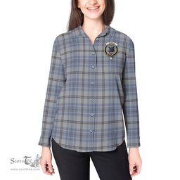 ScotsTee Shop Scottish Tweedie Clan Crest Tartan Womens Long Sleeve Shirt