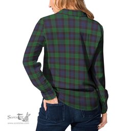 ScotsTee Shop Scottish Stewart Old Clan Crest Tartan Womens Long Sleeve Shirt