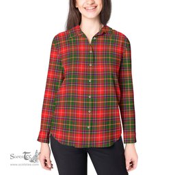 ScotsTee Shop Scottish Somerville Modern Clan Tartan Womens Long Sleeve Shirt