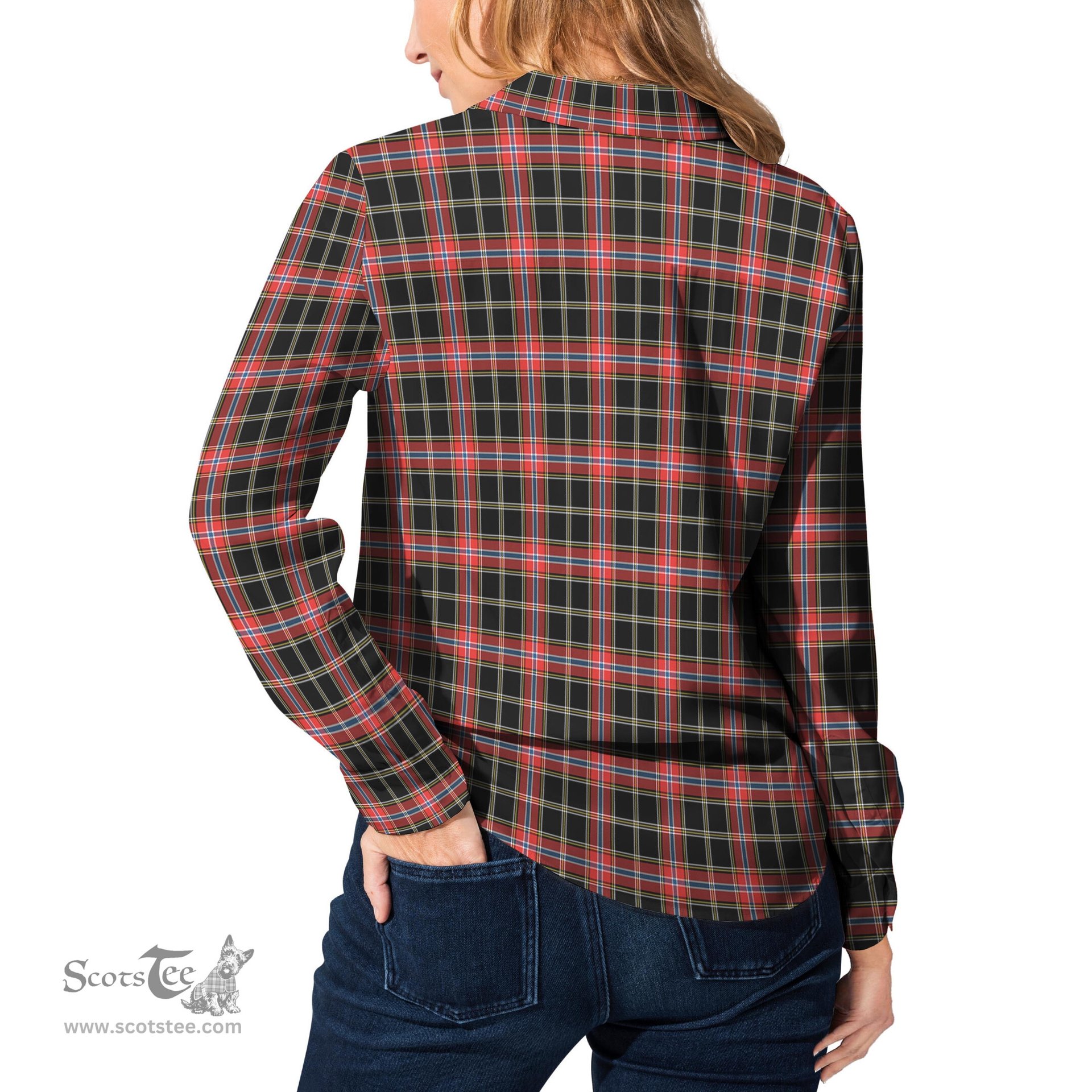ScotsTee Shop Scottish Norwegian Night Clan Tartan Womens Long Sleeve Shirt