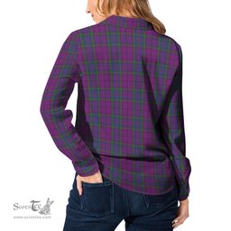 ScotsTee Shop Scottish Wardlaw Clan Tartan Womens Long Sleeve Shirt