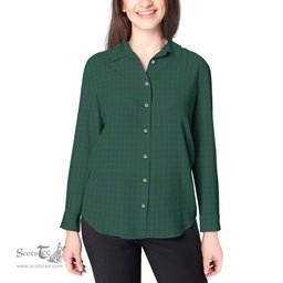 ScotsTee Shop Scottish Montgomery Clan Tartan Womens Long Sleeve Shirt