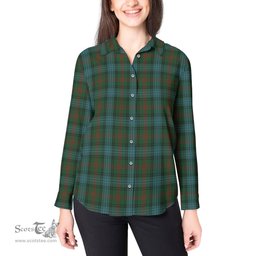 ScotsTee Shop Scottish Ross Hunting Clan Tartan Womens Long Sleeve Shirt