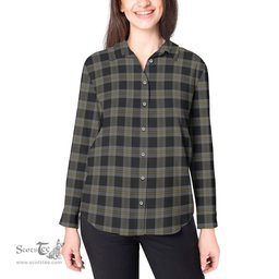 ScotsTee Shop Scottish Perry Ancient Clan Tartan Womens Long Sleeve Shirt