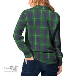 ScotsTee Shop Scottish MacIntyre Hunting Clan Crest Tartan Womens Long Sleeve Shirt