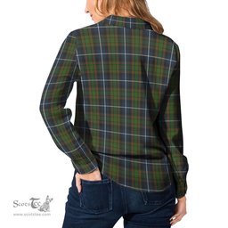 ScotsTee Shop Scottish MacRae Hunting Clan Crest Tartan Womens Long Sleeve Shirt