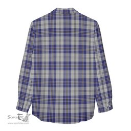 ScotsTee Shop Scottish MacPherson Dress Blue Clan Tartan Womens Long Sleeve Shirt