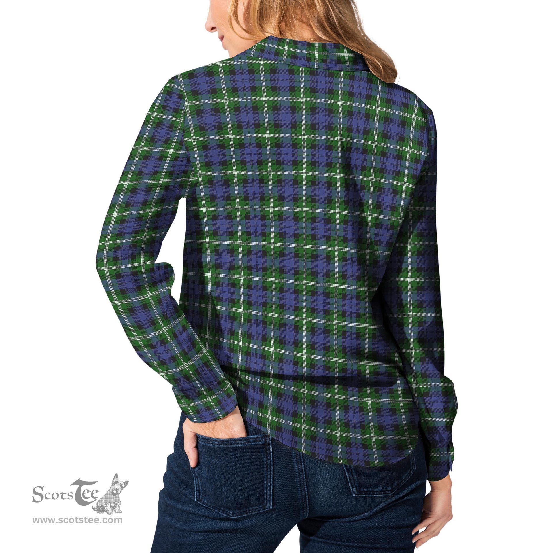 ScotsTee Shop Scottish Baillie Modern Clan Tartan Womens Long Sleeve Shirt