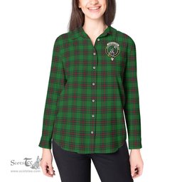 ScotsTee Shop Scottish Anstruther Clan Crest Tartan Womens Long Sleeve Shirt