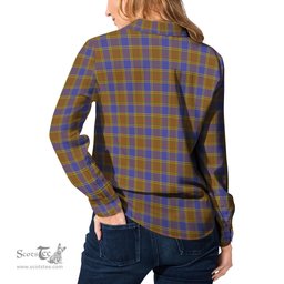 ScotsTee Shop Scottish Balfour Modern Clan Crest Tartan Womens Long Sleeve Shirt