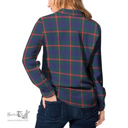 ScotsTee Shop Scottish Agnew Modern Clan Tartan Womens Long Sleeve Shirt
