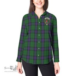 ScotsTee Shop Scottish Armstrong Clan Crest Tartan Womens Long Sleeve Shirt
