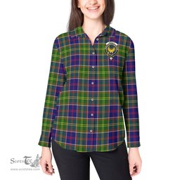 ScotsTee Shop Scottish Arnott Clan Crest Tartan Womens Long Sleeve Shirt