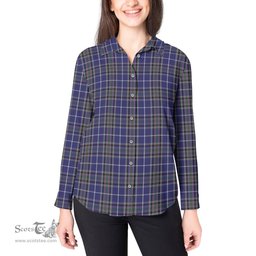 ScotsTee Shop Scottish Alexander of Menstry Clan Tartan Womens Long Sleeve Shirt
