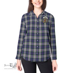 ScotsTee Shop Scottish Baird Dress Clan Crest Tartan Womens Long Sleeve Shirt