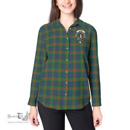 ScotsTee Shop Scottish Aiton Clan Crest Tartan Womens Long Sleeve Shirt