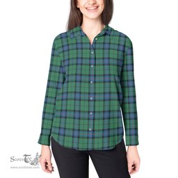 ScotsTee Shop Scottish Armstrong Ancient Clan Tartan Womens Long Sleeve Shirt