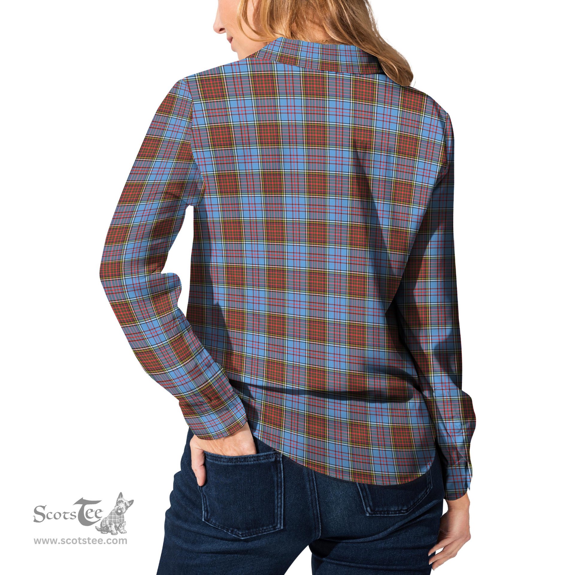 ScotsTee Shop Scottish Anderson Modern Clan Tartan Womens Long Sleeve Shirt