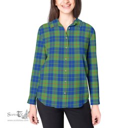 ScotsTee Shop Scottish Barclay Hunting Ancient Clan Tartan Womens Long Sleeve Shirt