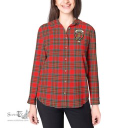 ScotsTee Shop Scottish Binning Clan Crest Tartan Womens Long Sleeve Shirt
