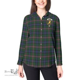 ScotsTee Shop Scottish Allison Clan Crest Tartan Womens Long Sleeve Shirt