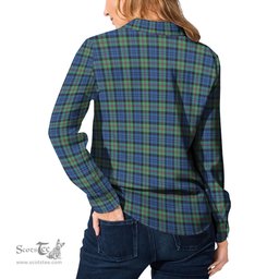ScotsTee Shop Scottish Baird Ancient Clan Crest Tartan Womens Long Sleeve Shirt