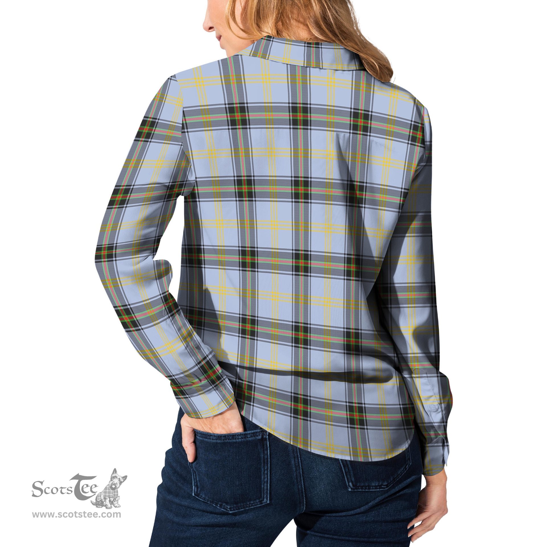 ScotsTee Shop Scottish Bell Clan Tartan Womens Long Sleeve Shirt