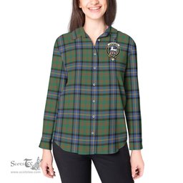 ScotsTee Shop Scottish Cochrane Ancient Clan Crest Tartan Womens Long Sleeve Shirt