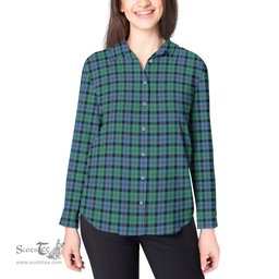 ScotsTee Shop Scottish Campbell of Cawdor Ancient Clan Tartan Womens Long Sleeve Shirt