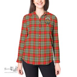 ScotsTee Shop Scottish Chattan Clan Crest Tartan Womens Long Sleeve Shirt