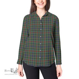 ScotsTee Shop Scottish Bisset Clan Tartan Womens Long Sleeve Shirt