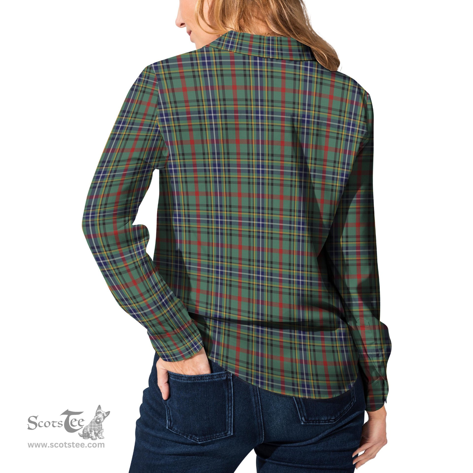 ScotsTee Shop Scottish Bisset Clan Tartan Womens Long Sleeve Shirt