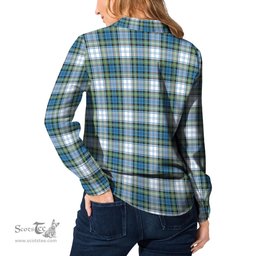 ScotsTee Shop Scottish Campbell Dress Ancient Clan Crest Tartan Womens Long Sleeve Shirt