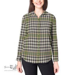 ScotsTee Shop Scottish Burns Check Clan Tartan Womens Long Sleeve Shirt