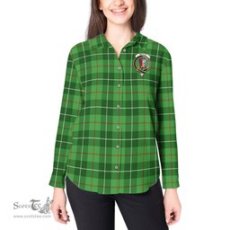 ScotsTee Shop Scottish Boyle Clan Crest Tartan Womens Long Sleeve Shirt