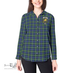 ScotsTee Shop Scottish Campbell Argyll Ancient Clan Crest Tartan Womens Long Sleeve Shirt