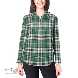 ScotsTee Shop Scottish Cape Breton Island Canada Clan Tartan Womens Long Sleeve Shirt
