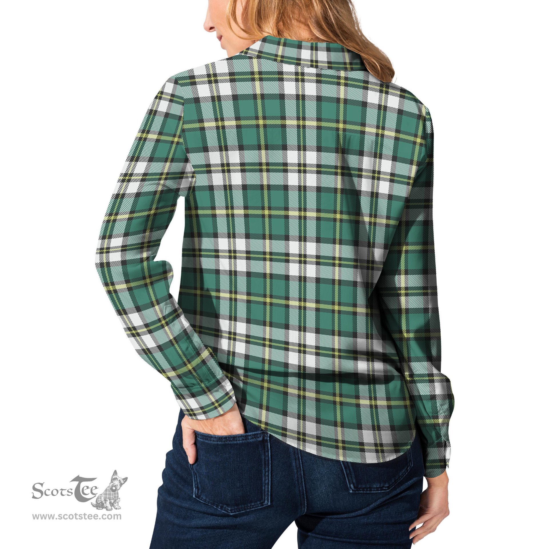 ScotsTee Shop Scottish Cape Breton Island Canada Clan Tartan Womens Long Sleeve Shirt