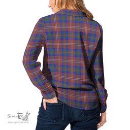 ScotsTee Shop Scottish Chisholm Hunting Modern Clan Tartan Womens Long Sleeve Shirt