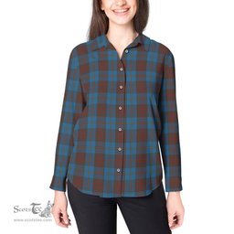ScotsTee Shop Scottish Cameron Hunting Clan Tartan Womens Long Sleeve Shirt