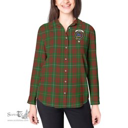 ScotsTee Shop Scottish Bruce Hunting Clan Crest Tartan Womens Long Sleeve Shirt