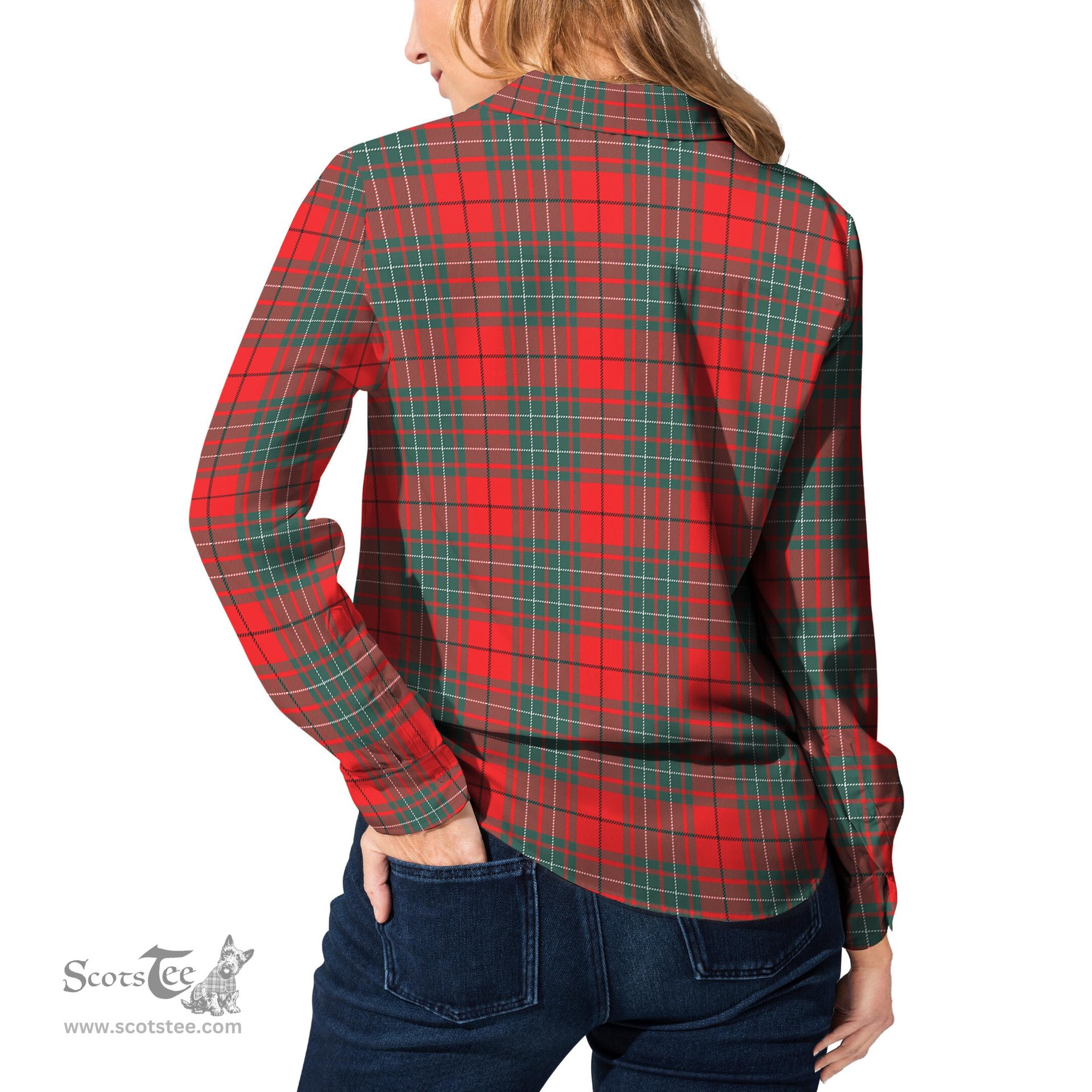 ScotsTee Shop Scottish Cheyne Clan Tartan Womens Long Sleeve Shirt