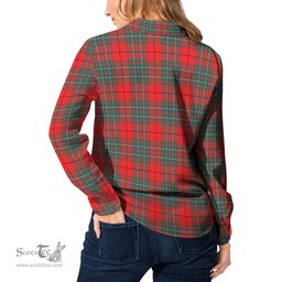 ScotsTee Shop Scottish Cheyne Clan Tartan Womens Long Sleeve Shirt
