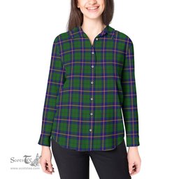 ScotsTee Shop Scottish Carmichael Modern Clan Tartan Womens Long Sleeve Shirt